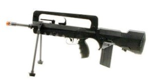 Photo image of a FAMAS machine AEG Black Airsoft gun